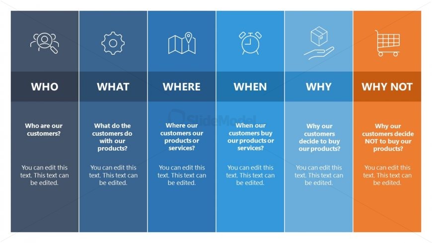 PPT 6W Model Template Slide
