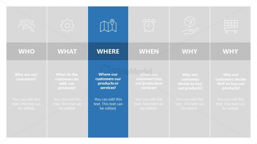 6W Presentation Model - Where Question Spotlight Slide