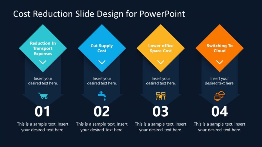 Cost Reduction Diagram with Clipart Icons