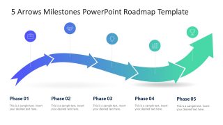 5 Arrows Milestone PPT Template Layout