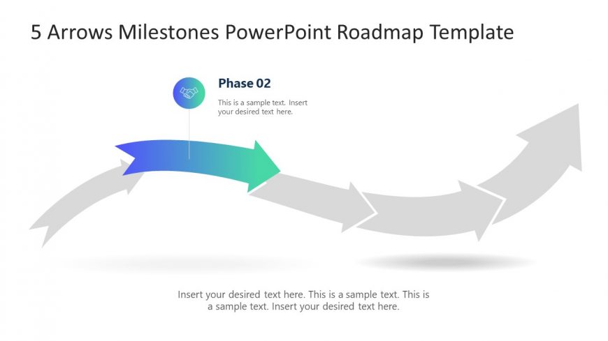 5 Arrows Curved Process PPT Diagram