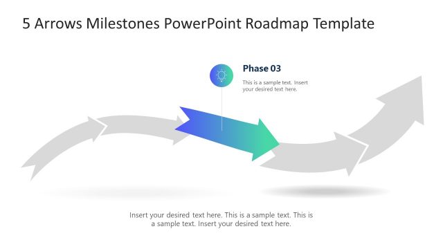 Editable Arrows Milestones PowerPoint Template