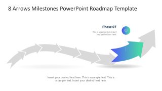 8 Arrows Roadmap Template for Powerpoint - Phase 7