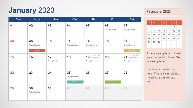2023 Calendar PowerPoint Template