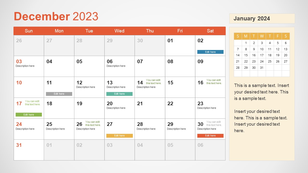 2023 Calendar PowerPoint Template & Google Slides