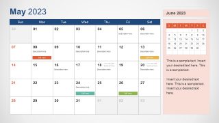 Calendar Slide with Editable Labels 2023