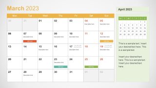 Editable March Month Presentation Slide Template