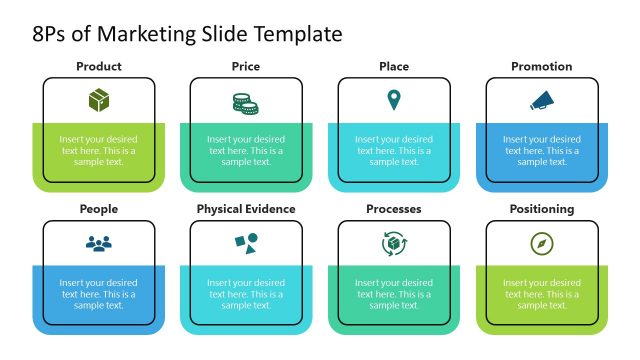 8Ps of Marketing Slide with Infographic Icons