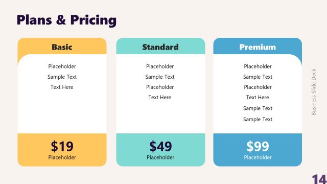 Editable Pricing Tables Slide for PowerPoint