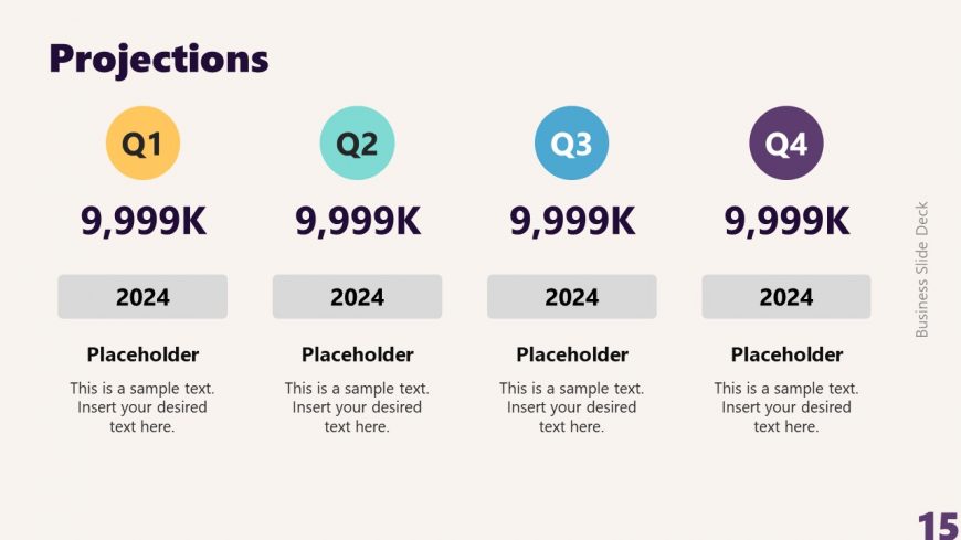 PPT Template Slide for Quarterly Projections