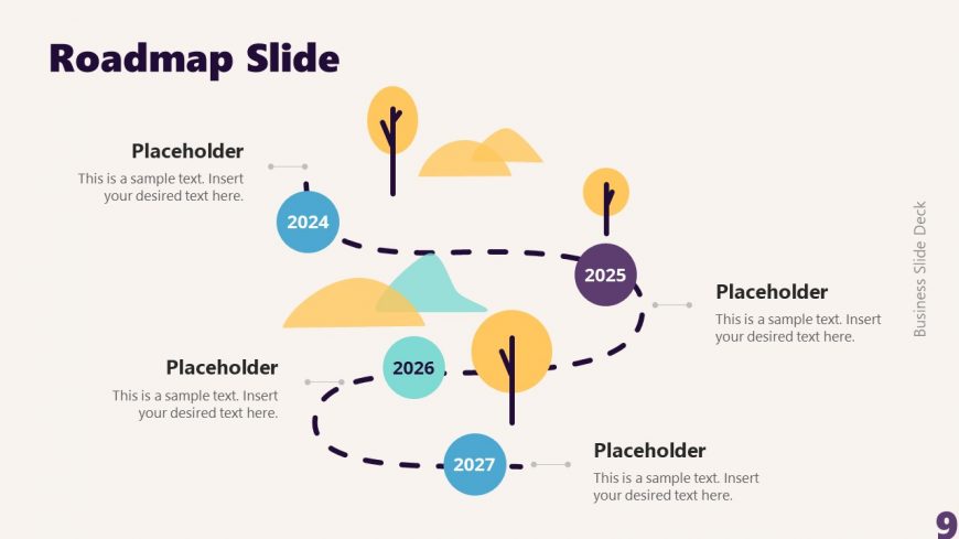 PPT Slide with Creative Timeline Template