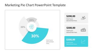 Marketing Presentation Slide with Color Coded Pie Chart