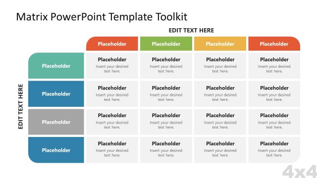 PowerPoint 4×4 Matrix Chart Slide