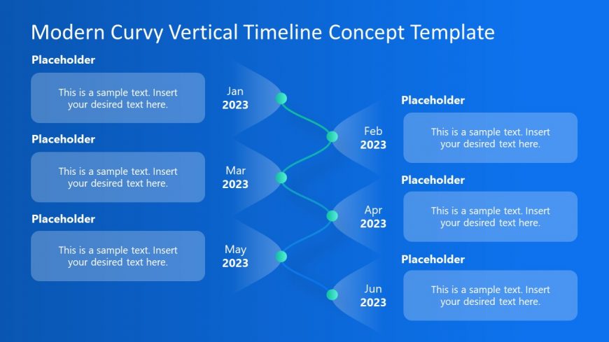 Editable Modern Curvy Vertical Timeline for Presentation