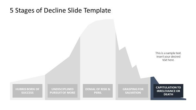 5 Stages of Decline Diagram for PowerPoint Presentation