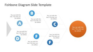 PowerPoint Slide Design of Fishbone Diagram with Alphabet Tags