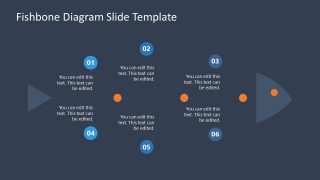 Editable Simple Fishbone Diagram - Dark Background