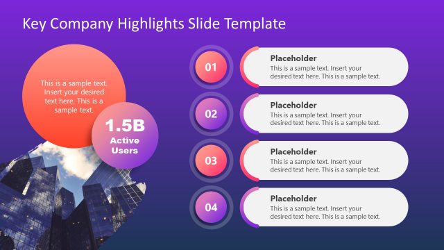 Editable Key Company Highlights Presentation Slide with Bright Background