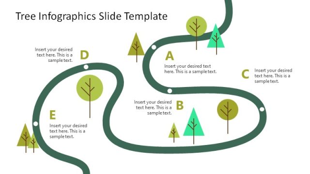 Trees Infographic Roadmap Illustration for PowerPoint