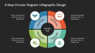 Dark Background 4-Step Circular Diagram for PowerPoint