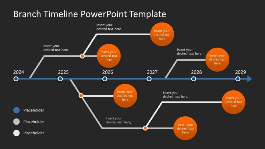 Branch Timeline Diagram PPT Template