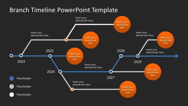 Editable Branch Timeline PowerPoint Template