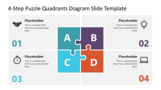 Four-Step Puzzle Diagram with Icons