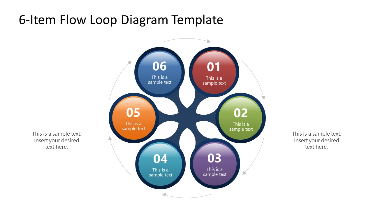 Editable 6-Item Concept diagram for PowerPoint