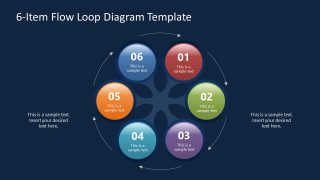 PPT Slide Template with 6-Item Diagram