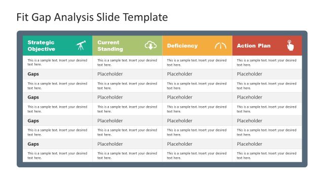 Table Slide for Fit Gap Analysis Template