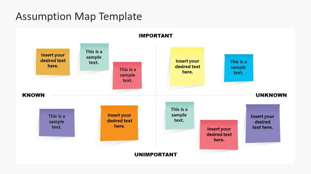 Assumption Map Slide Template – Sticky Notes Illustration