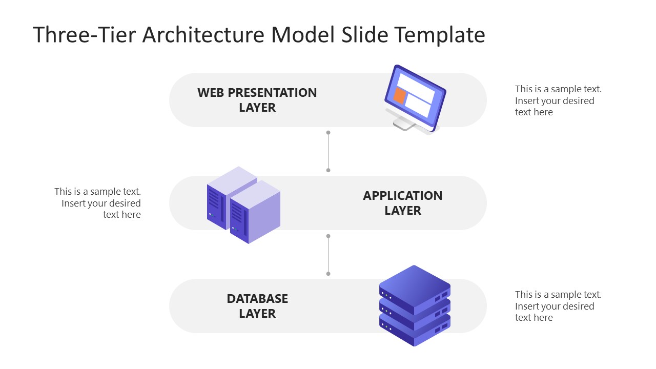 PPT Three-Tier Architecture Diagram for Presentation