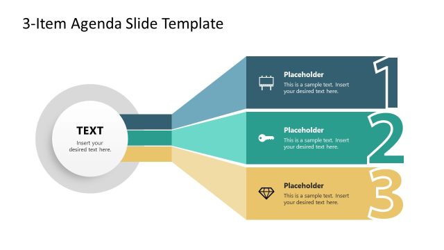 3-Item Agenda Slide Template with Core Element
