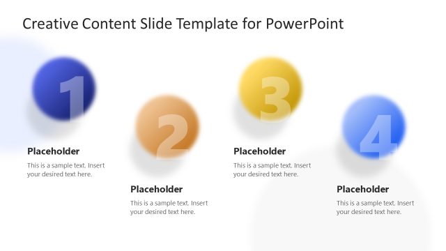 Blurred Circle Shapes with Numbering PPT Template