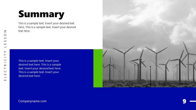 Electricity Lesson Summary Presentation Slide Template