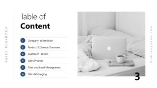 Table of Contents Slide Template for Sales Playbook