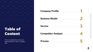 Editable Slide for Table of Contents