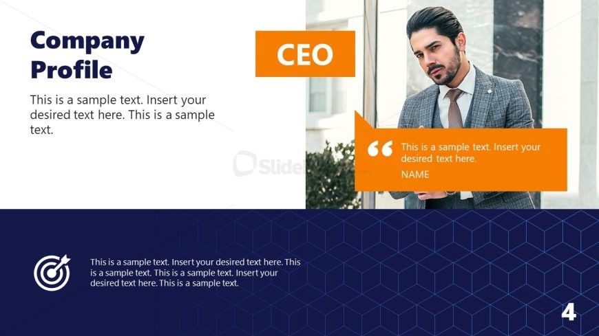 Company Profile Presentation Template - CEO Introduction Slide