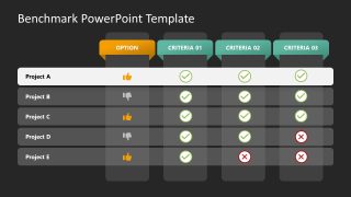 Dark Background Benchmark Presentation Slide Template