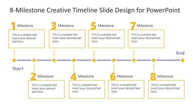 8-Milestone Creative Presentation Template for PowerPoint
