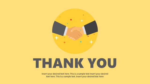 PPT Closed Deal Thank You Slide Template with Colored Background