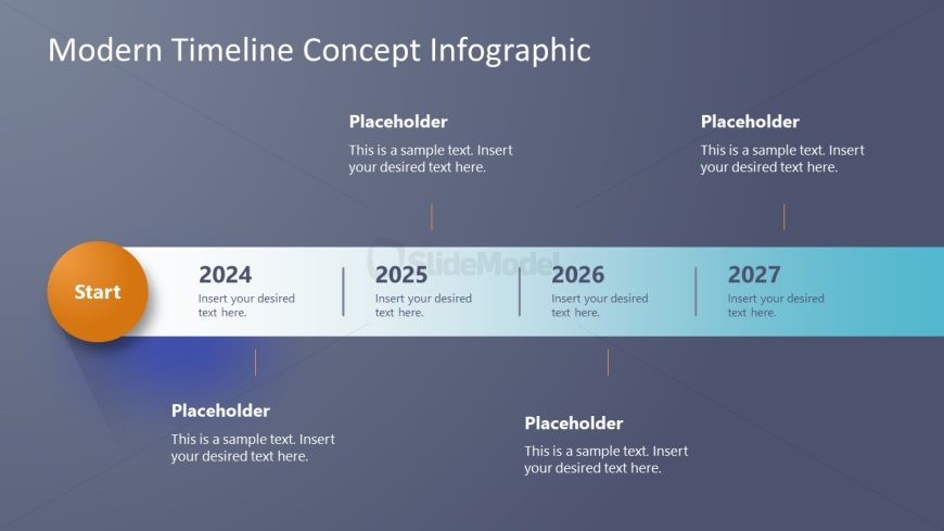 Horizontal Modern Concept Timeline Slide Template