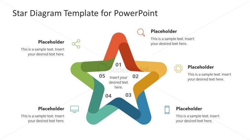 Star Diagram for PowerPoint with Icons