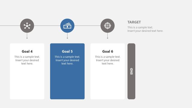 Goal Five Slide – 6-Item Sales Goals PPT Template