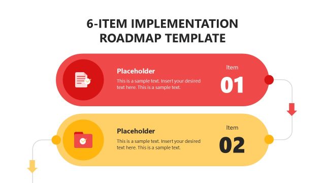 6-Item Implementation Roadmap Template for PowerPoint