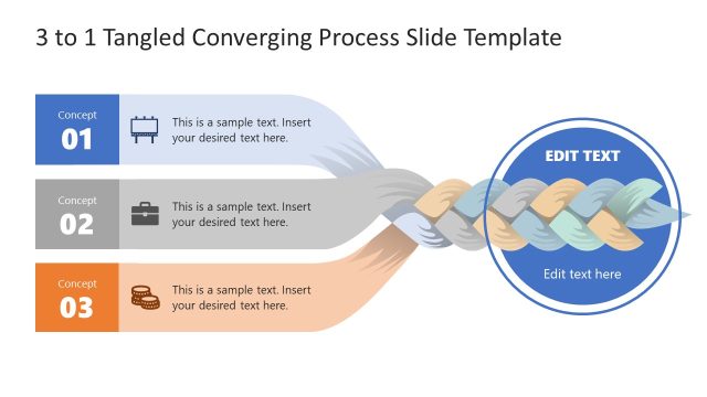 PowerPoint Slide Template – 3 to 1 Converging Infographic Illustration