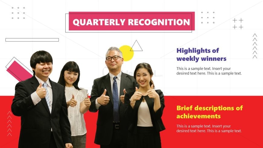 Quarterly Recognition Slide for Operations Metrics Recognition Program