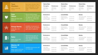 Editable Team Charter Slide Template with Dark Background