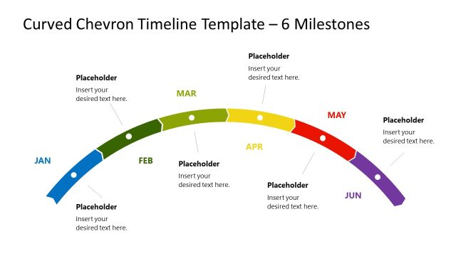 Editable Curved Chevron Timeline PPT Template for Presentation