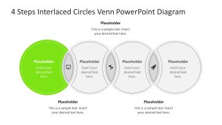 Step 1 Slide for 4 Steps Interlaced Circles Venn Diagram Presentation